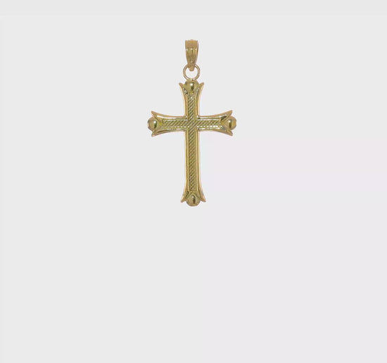 14K Yellow Gold Fleur de Lis Cross Pendant - product video