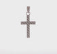 14K white gold beaded polished cross charm video - K8548W