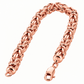 Rose Gold Plated Sterling Silver Byzantine Bracelet, detail view