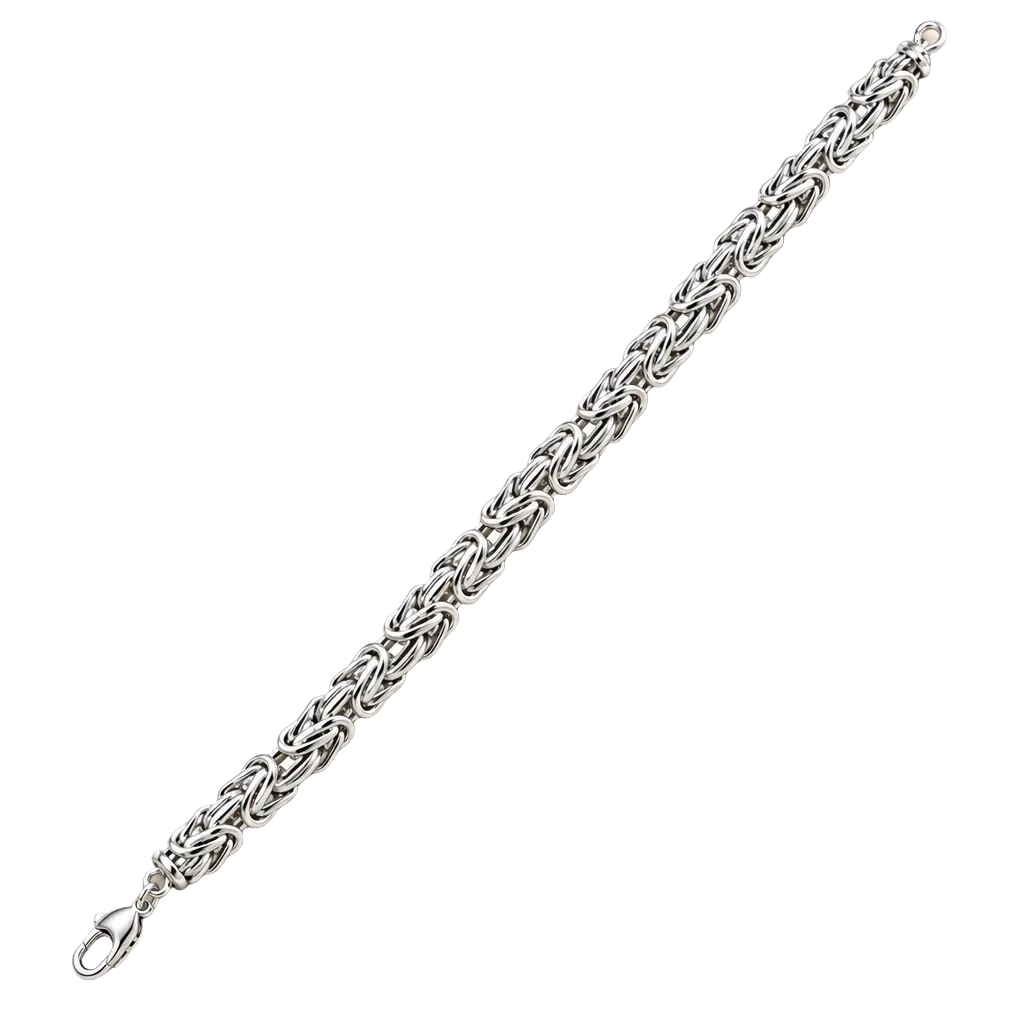 925 Sterling Silver Byzantine Bracelet, detail view