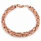 Rose Gold Plated Sterling Silver Byzantine Bracelet