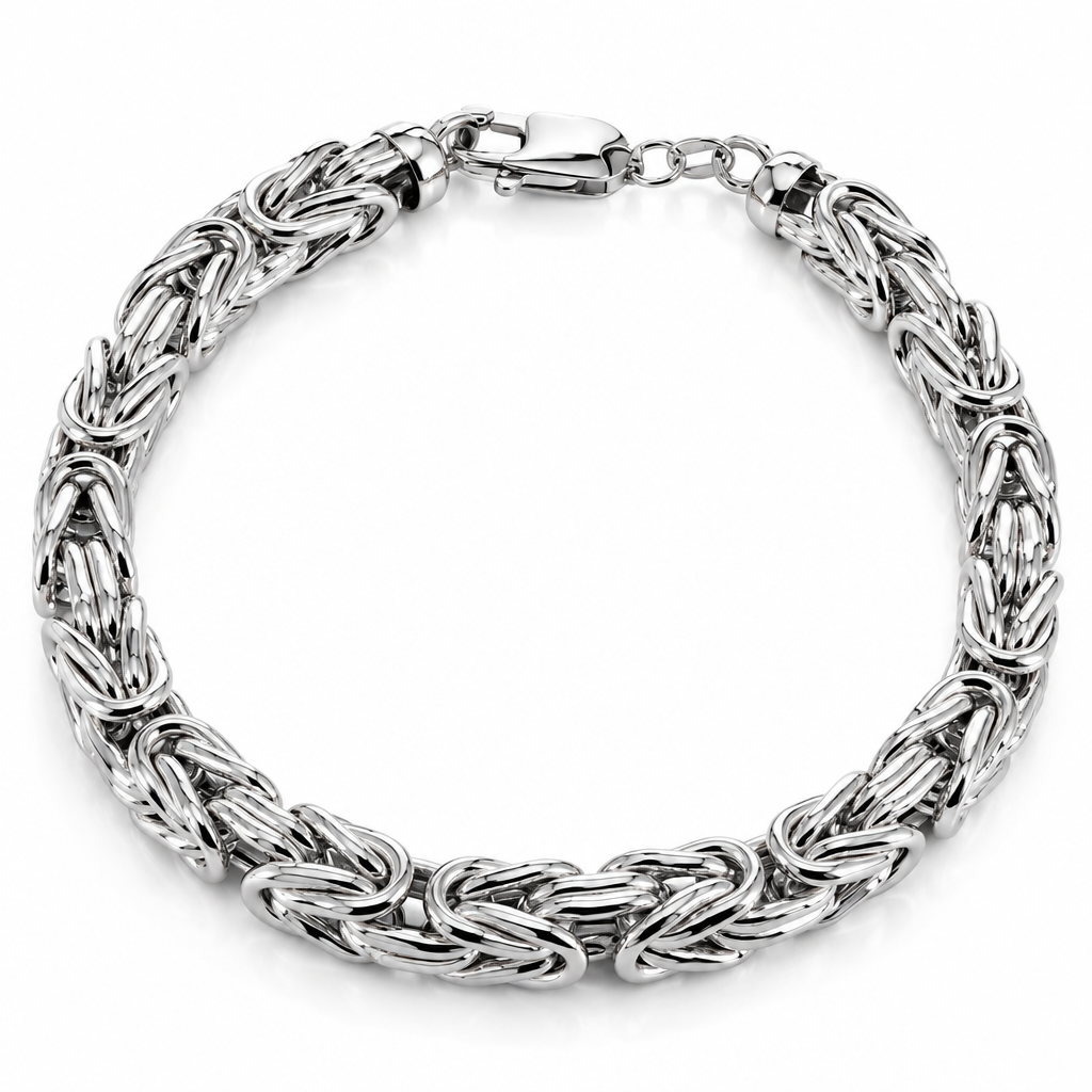 925 Sterling Silver Byzantine Bracelet