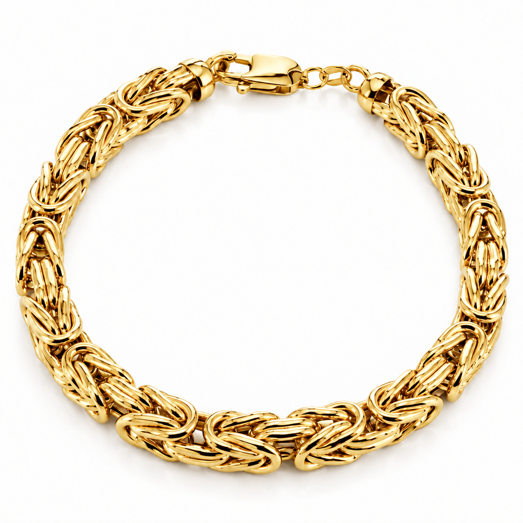 Gold Plated Sterling Silver Byzantine Bracelet