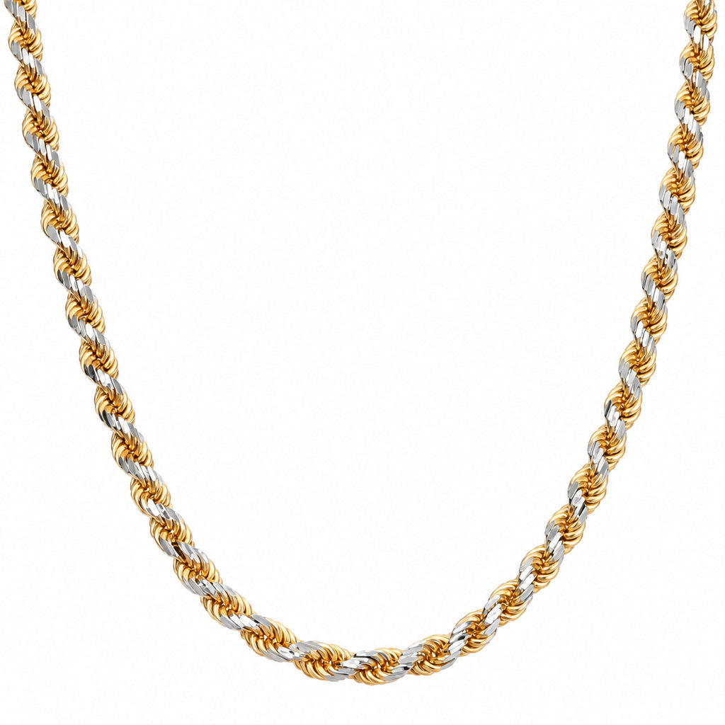 Two-Tone Sterling Silver Rope Chain