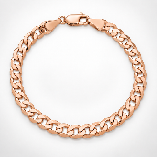 Rose gold Cuban curb link bracelet