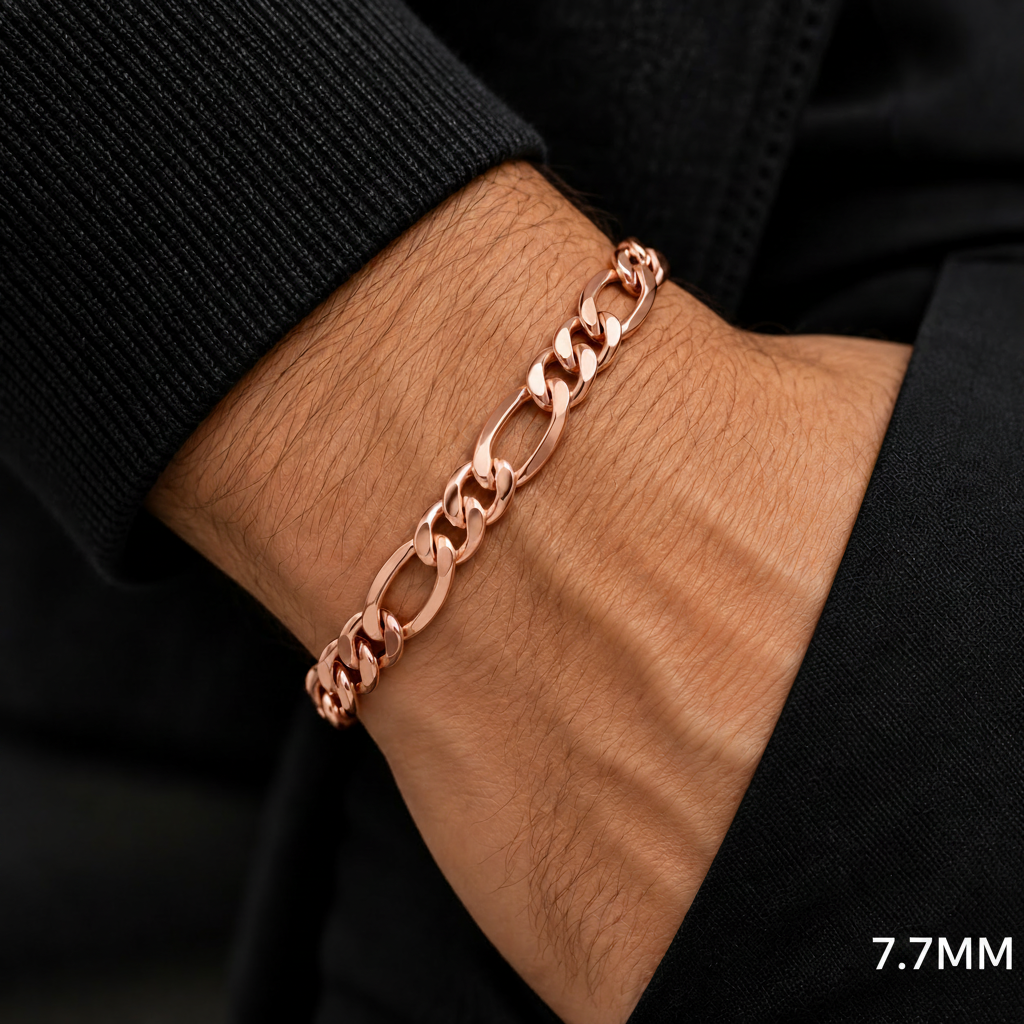 Rose gold Figaro bracelet