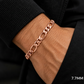 14K Rose Gold Solid Figaro Bracelet, side view