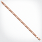 10K Rose Gold Solid Figaro Bracelet, detail view