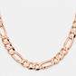 Rose Gold Plated Sterling Silver Figaro Chain for Men