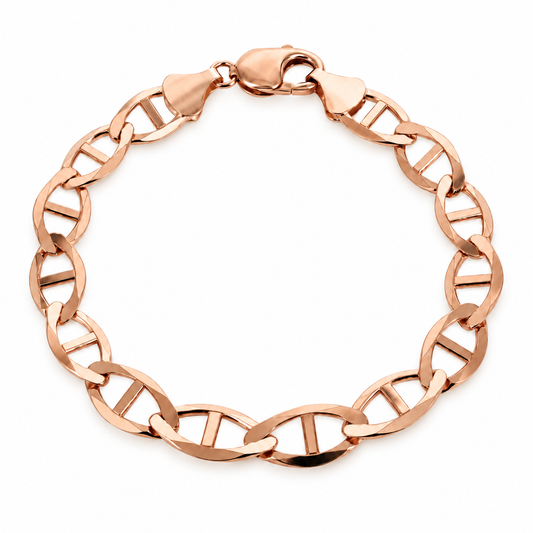 10K Rose Gold Solid Mariner Bracelet