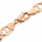 10K Rose Gold Solid Mariner Bracelet, close-up of the links