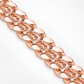 Rose Gold Plated Sterling Silver Miami Cuban Link Chain for Men, detail view