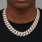 Rose gold moissanite halo Cuban chain