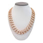 Rose gold moissanite halo Cuban chain, alternate view