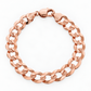 Rose gold plated 925 sterling silver Cuban curb link bracelet for men