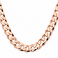 Rose gold plated 925 sterling silver Cuban curb link chain for men