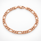 Rose gold plated 925 sterling silver Figaro bracelet for men