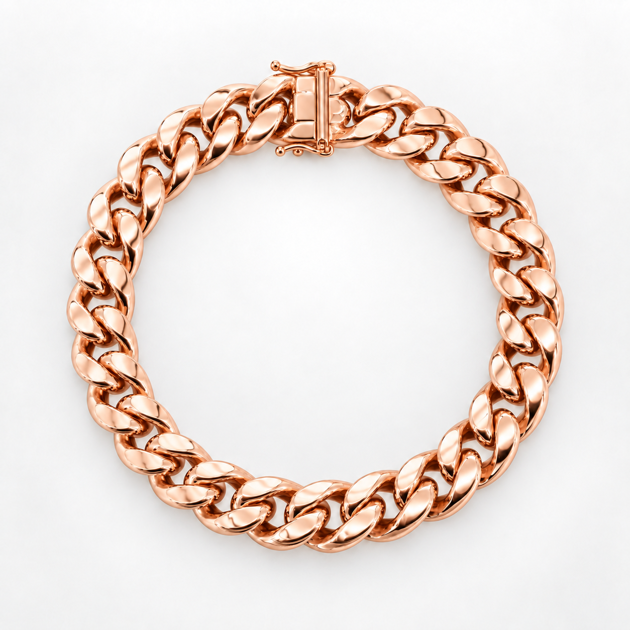 Rose gold plated 925 sterling silver Miami Cuban link bracelet for men