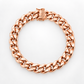 Rose gold plated 925 sterling silver Miami Cuban link bracelet for men