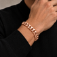 Rose gold plated 925 sterling silver Miami Cuban link bracelet for men, additional view