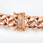 Rose gold plated 925 sterling silver Miami Cuban link bracelet for men, another angle
