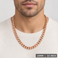 Rose Gold Plated Sterling Silver Miami Cuban Link Chain for Men, alternate view