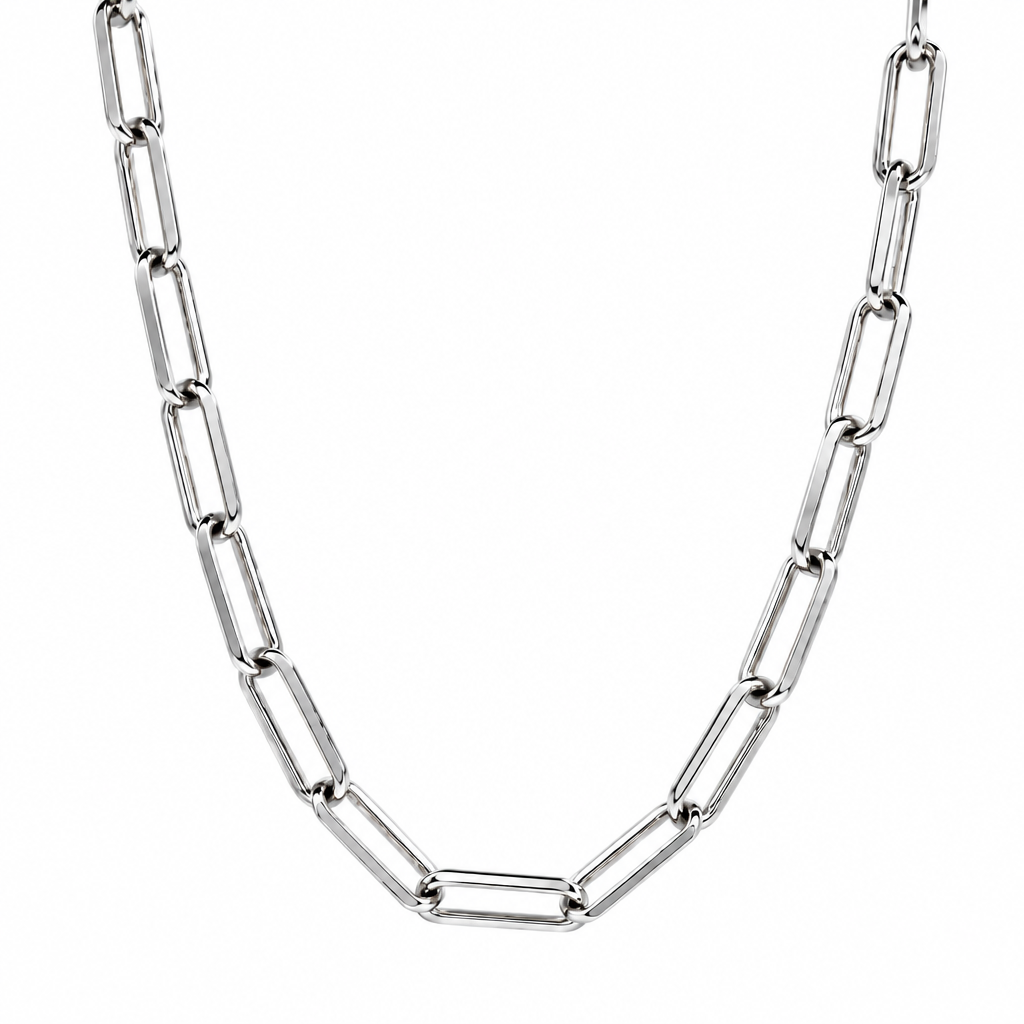 925 Sterling Silver Paper Clip Chain