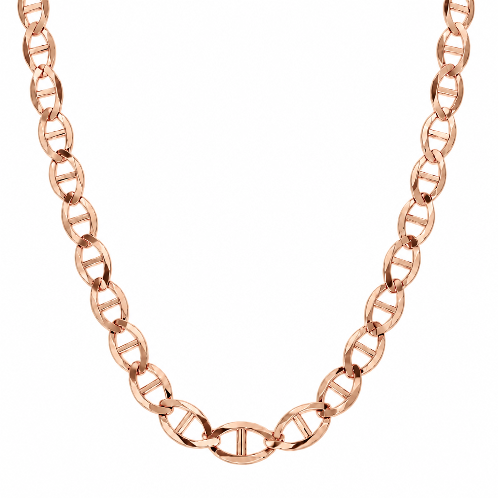 Rose Gold Plated Sterling Silver Mariner Chain