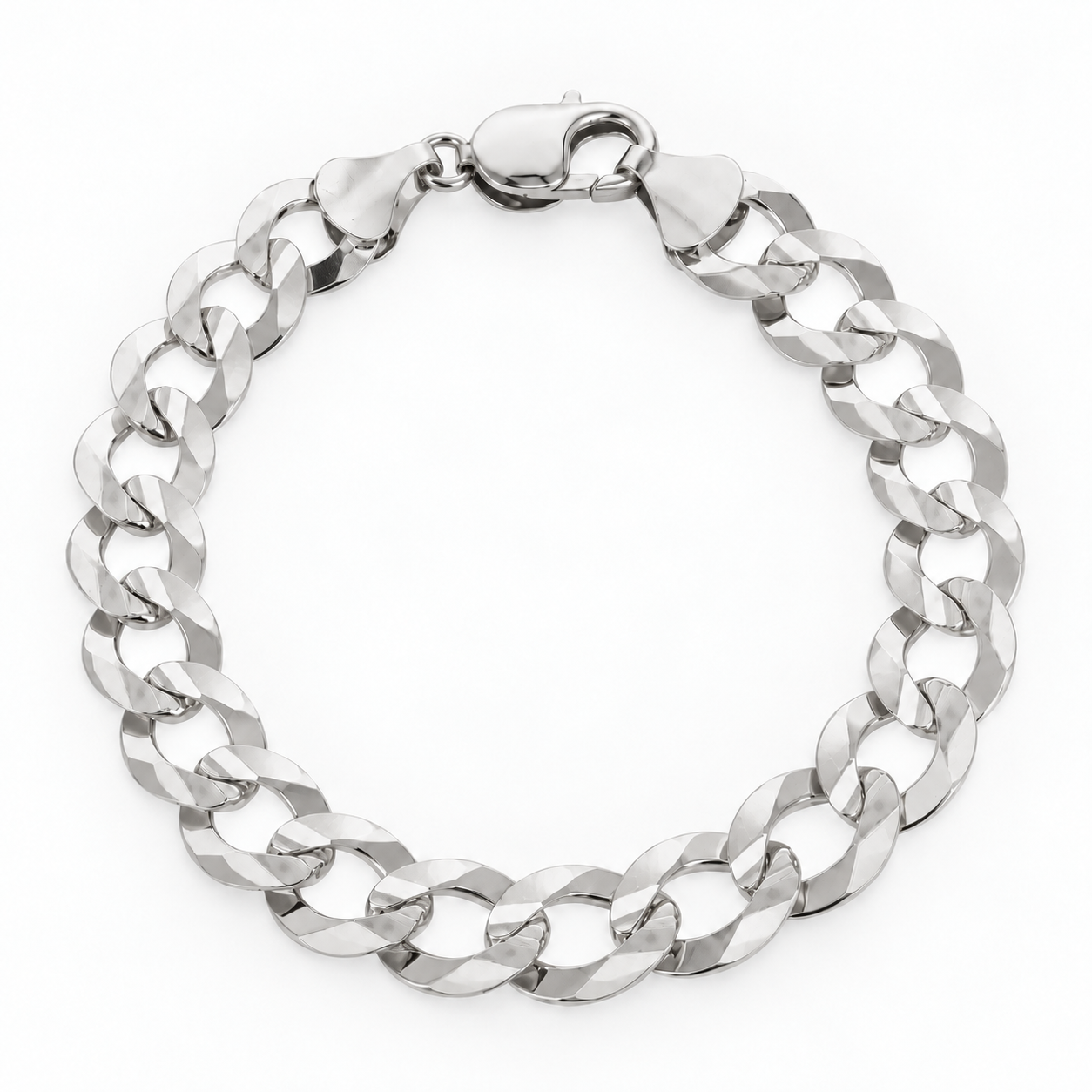 925 sterling silver Cuban curb link bracelet for men