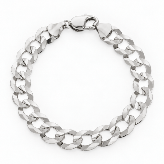 925 sterling silver Cuban curb link bracelet for men