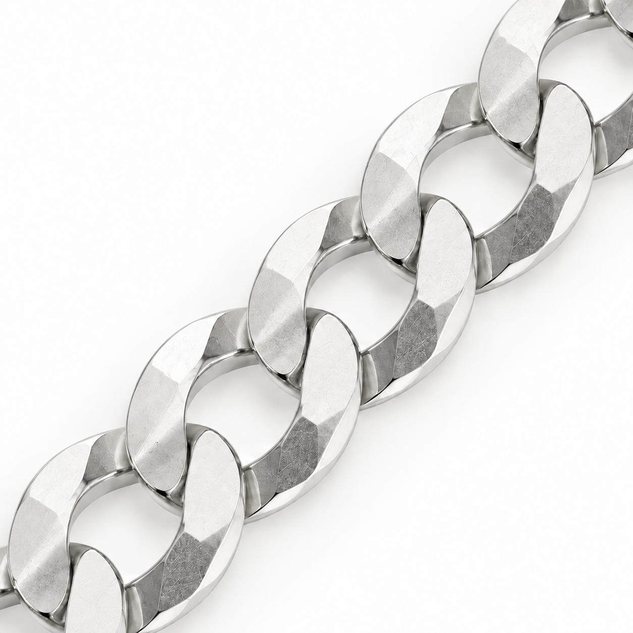 925 sterling silver Cuban curb link bracelet for men, further view