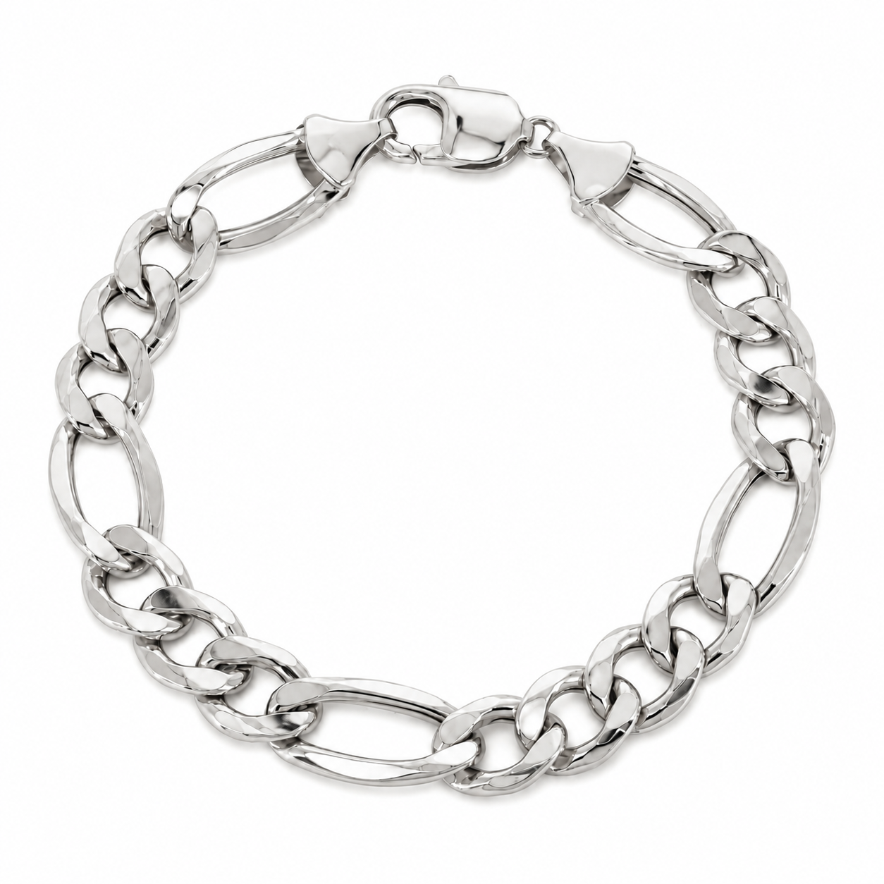 925 sterling silver Figaro bracelet for men