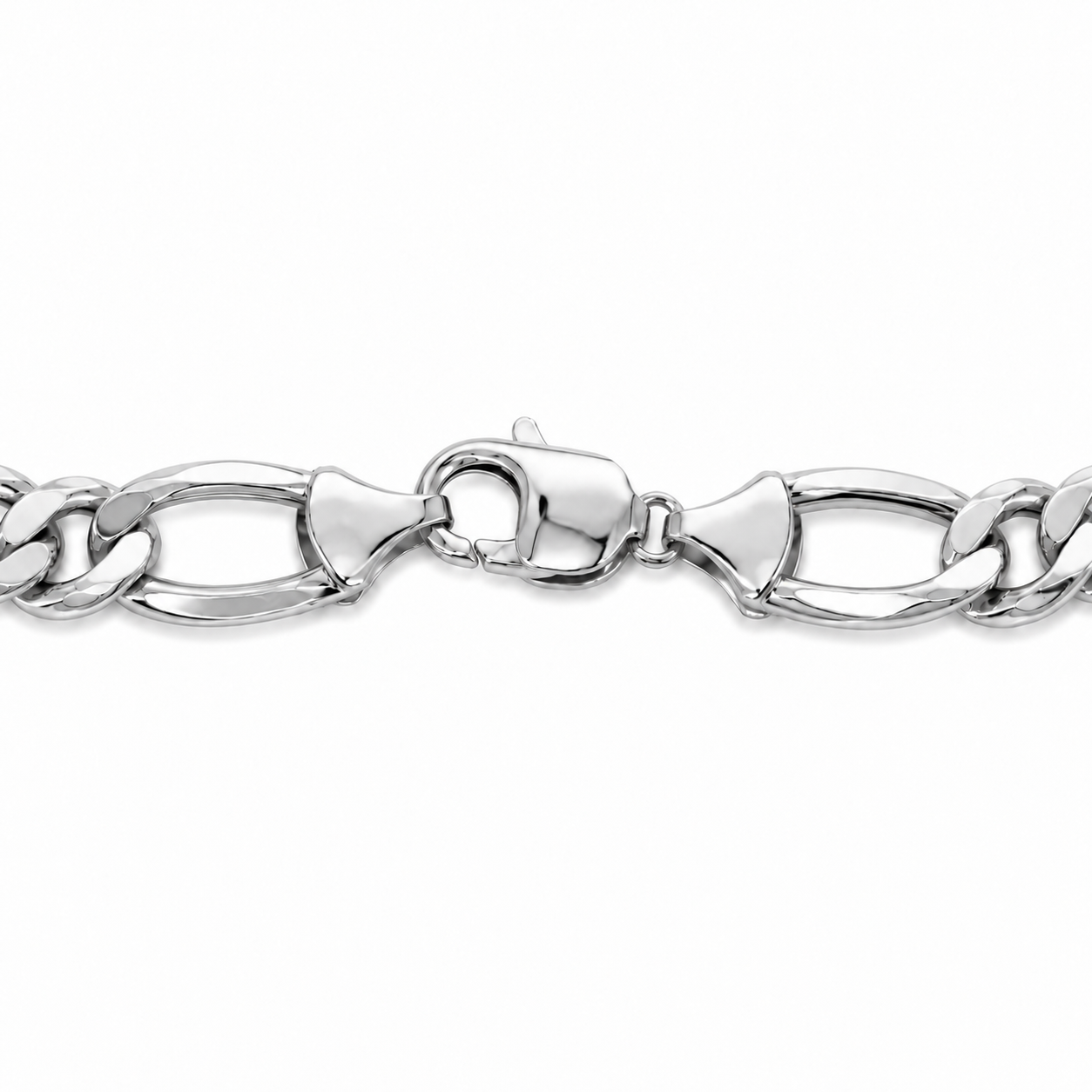 925 sterling silver Figaro bracelet for men, another angle