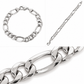 925 sterling silver Figaro bracelet for men, detail shot