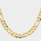 Gold Plated Sterling Silver Figaro Chain for Men, detail view