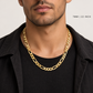 Gold Plated Sterling Silver Figaro Chain for Men, alternate view
