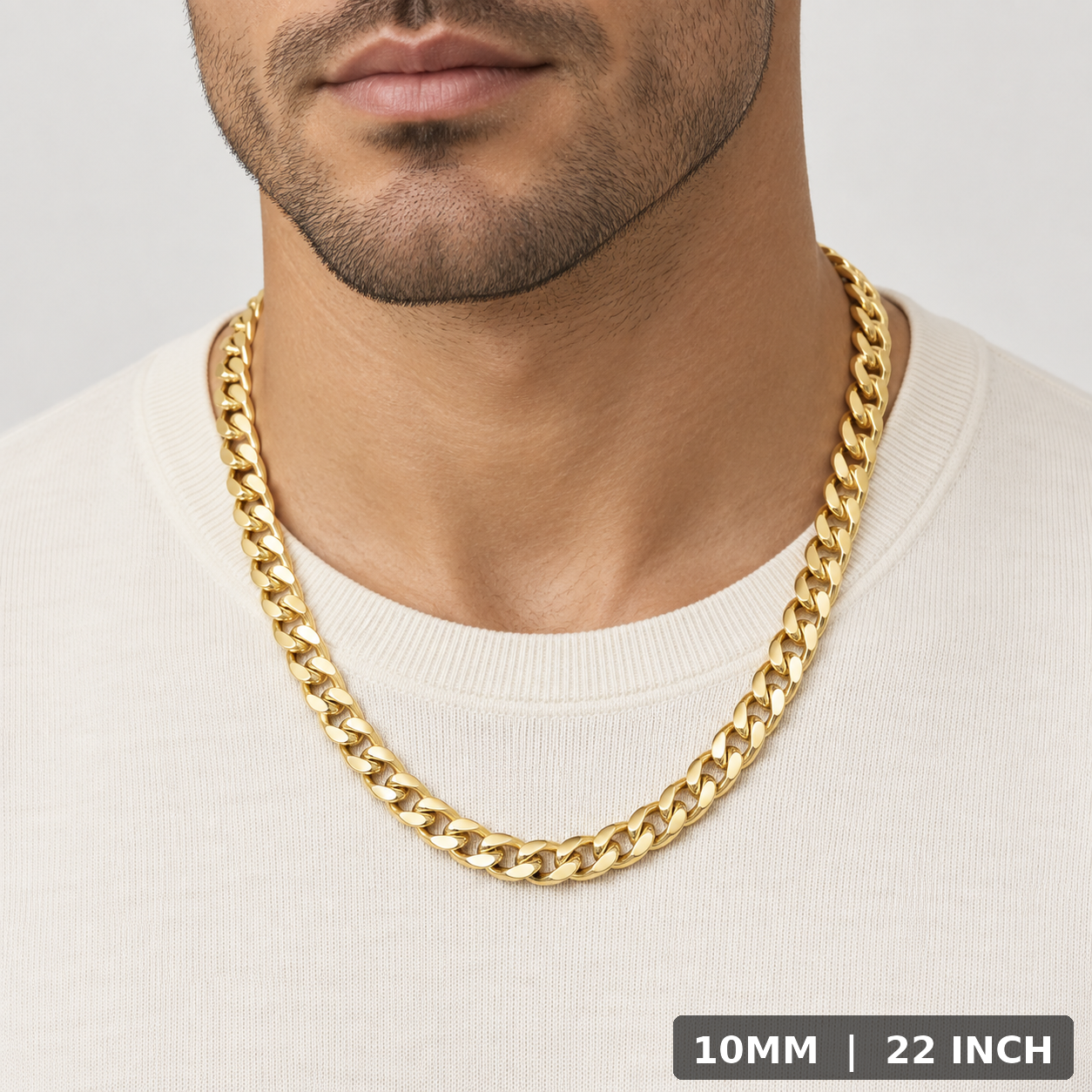 Gold Plated Sterling Silver Miami Cuban Link Chain for Men, alternate view