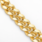 Gold Plated Sterling Silver Miami Cuban Link Chain for Men, detail view
