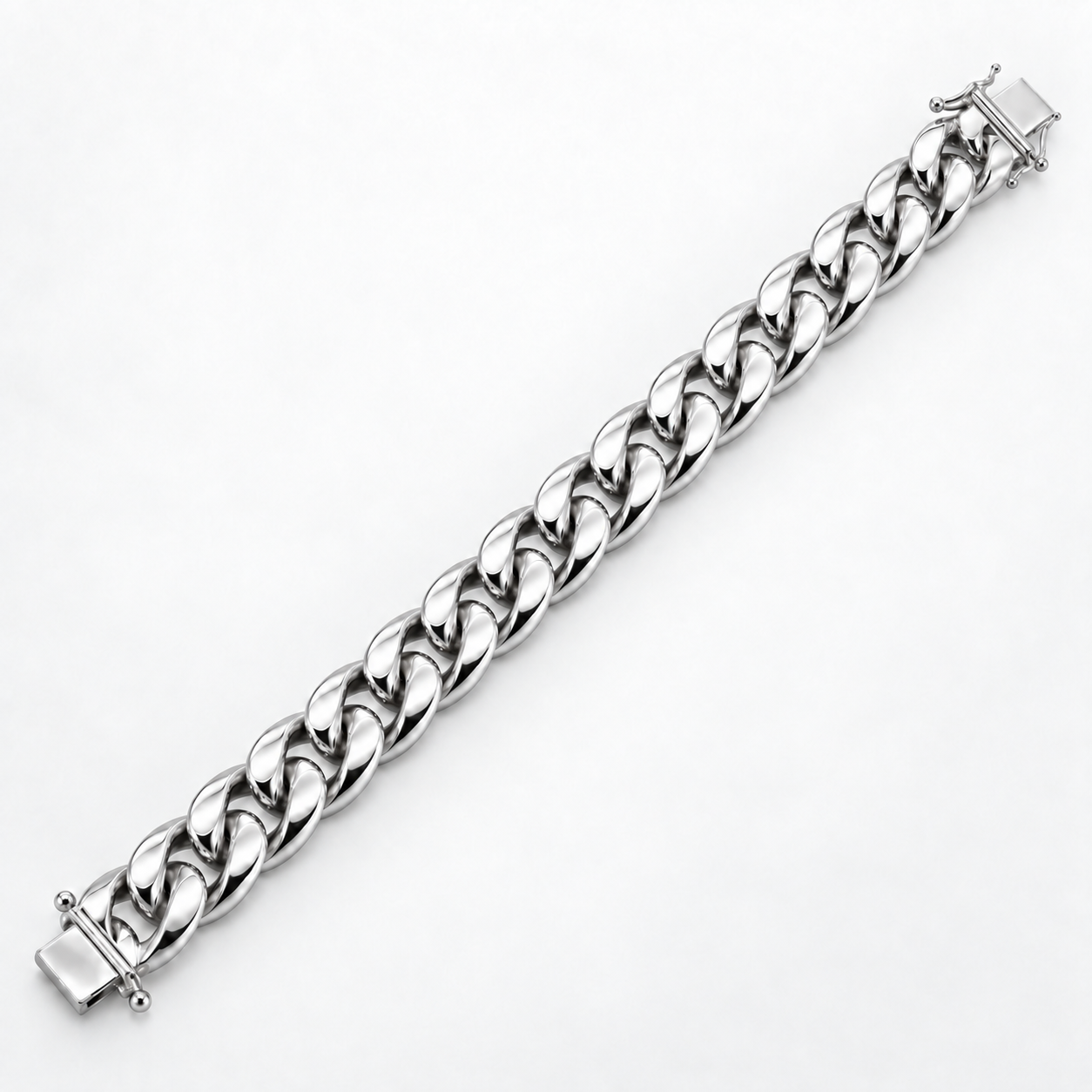 925 sterling silver Miami Cuban link bracelet for men, alternate view