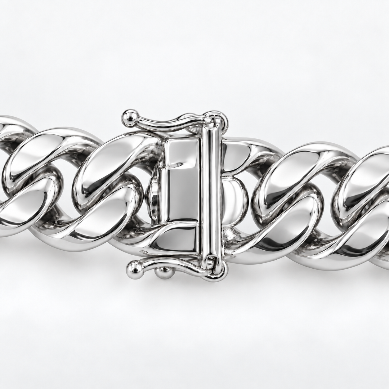 925 sterling silver Miami Cuban link bracelet for men, another angle