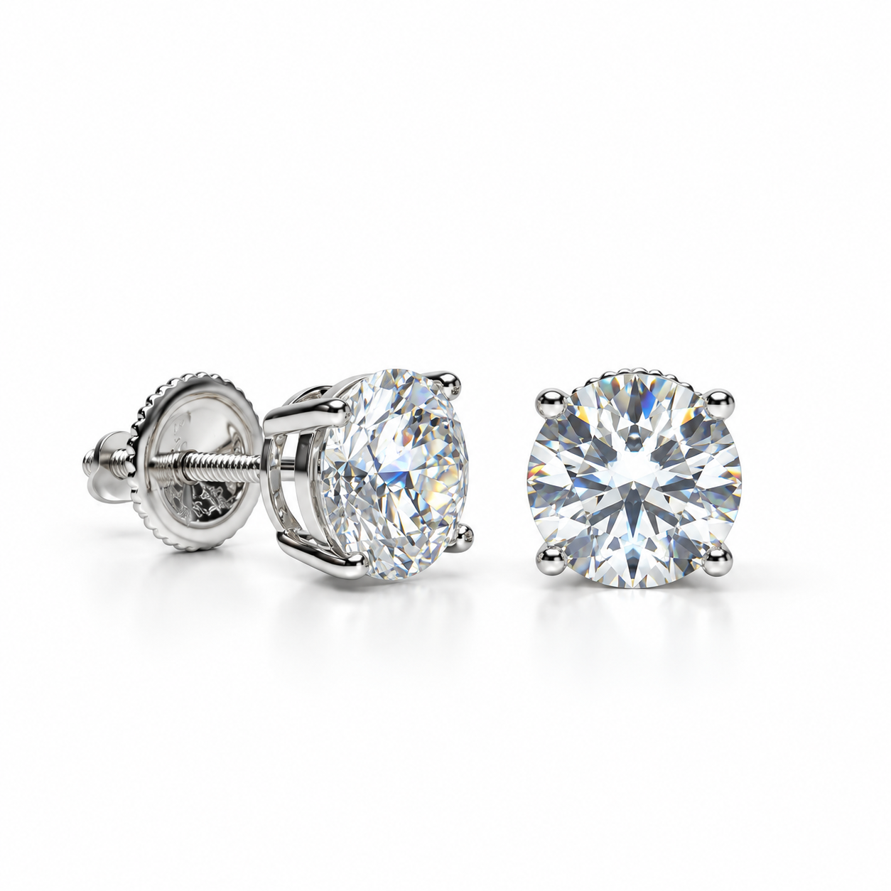 925 Sterling Silver Moissanite Stud Earrings, additional view