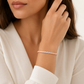 925 Sterling Silver Moissanite Tennis Bracelet, close-up of the links