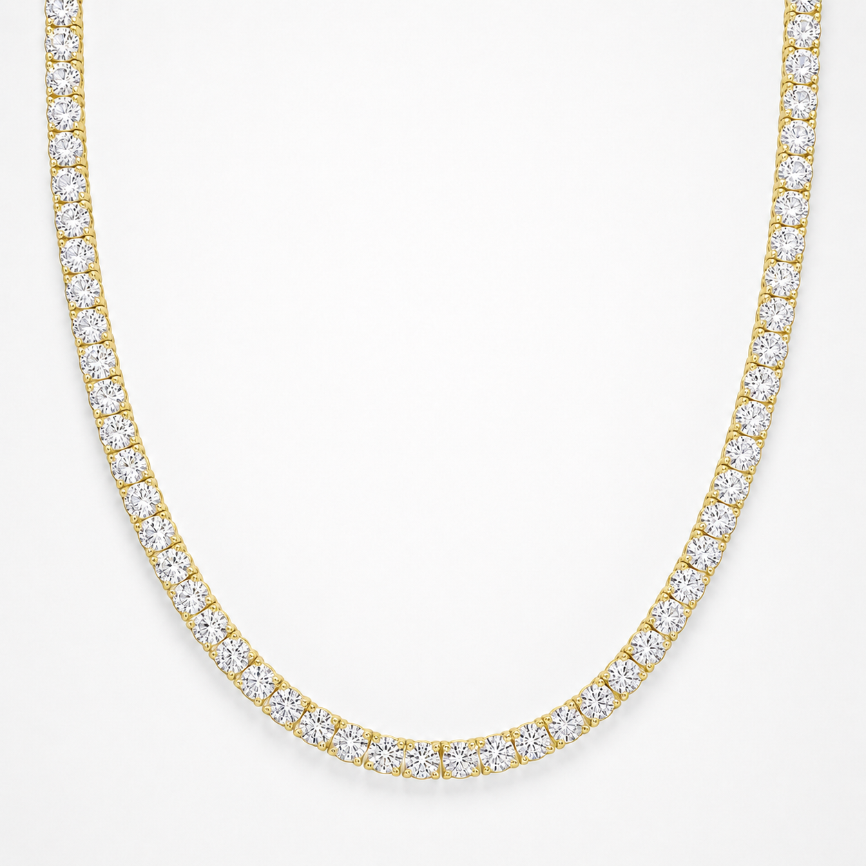925 Sterling Silver Moissanite Tennis Chain - clasp detail