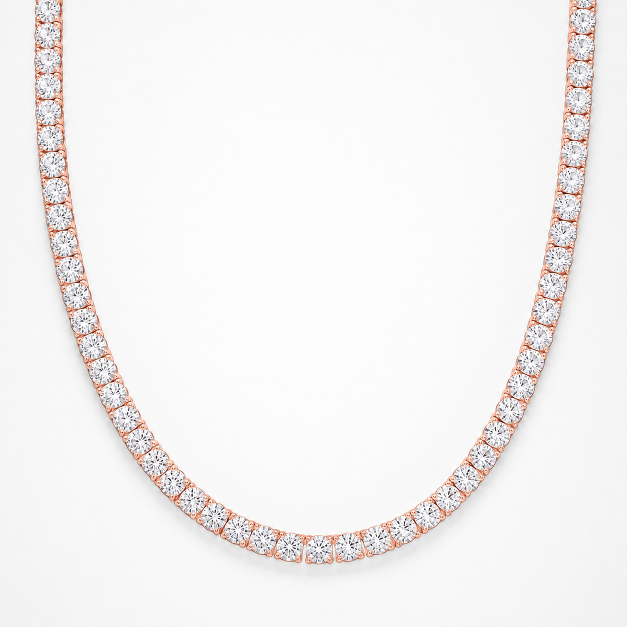 925 Sterling Silver Moissanite Tennis Chain - stone detail close-up