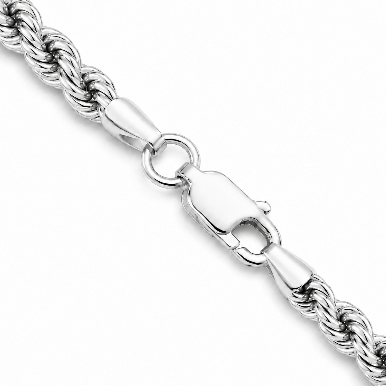 925 sterling silver rope bracelet for men, another angle