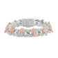 Two-tone rose gold moissanite cross Cuban link bracelet