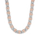 Two-tone rose gold moissanite cross Cuban link chain