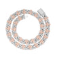Two-tone rose gold moissanite cross Cuban link chain, additional view