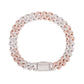 Two-tone rose gold 10mm moissanite Cuban bracelet, alternate view