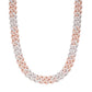 Two-tone rose gold 14mm moissanite Cuban chain, alternate view
